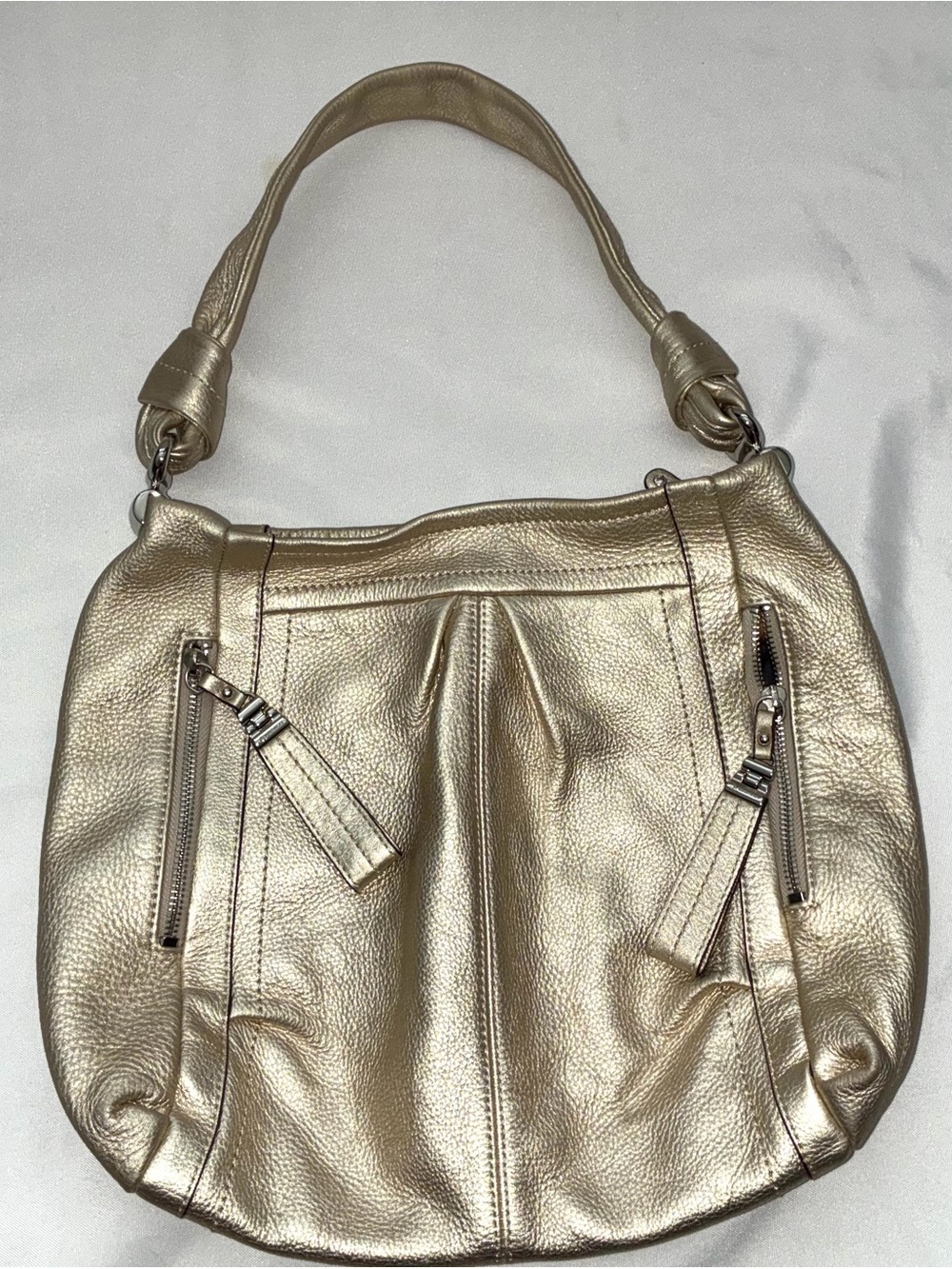 b. makowsky Metallic Gold Shoulder Bag